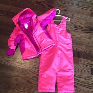 Girl’s 4T ski bib and double lined coat set